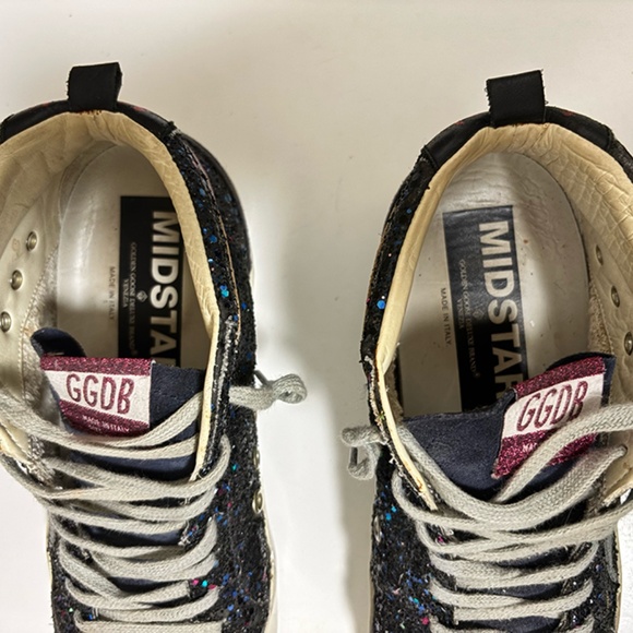 Golden Goose Slide Sneaker Size 40 Dark Navy Glitter - Picture 2 of 10